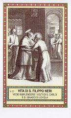 93-43 S. San FILIPPO NERI VEDE RISPLENDERE I VOLTI DI S. CARLO E S. IGNAZIO DI LOYOLA